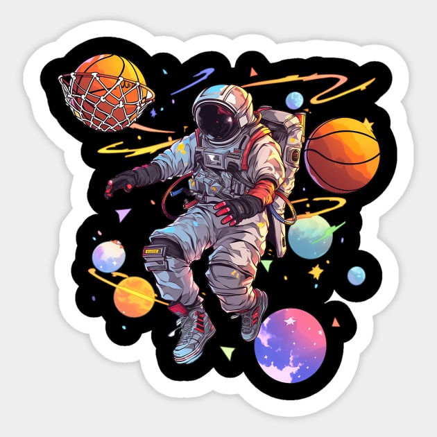 basketball astronaut Sticker by weirdesigns